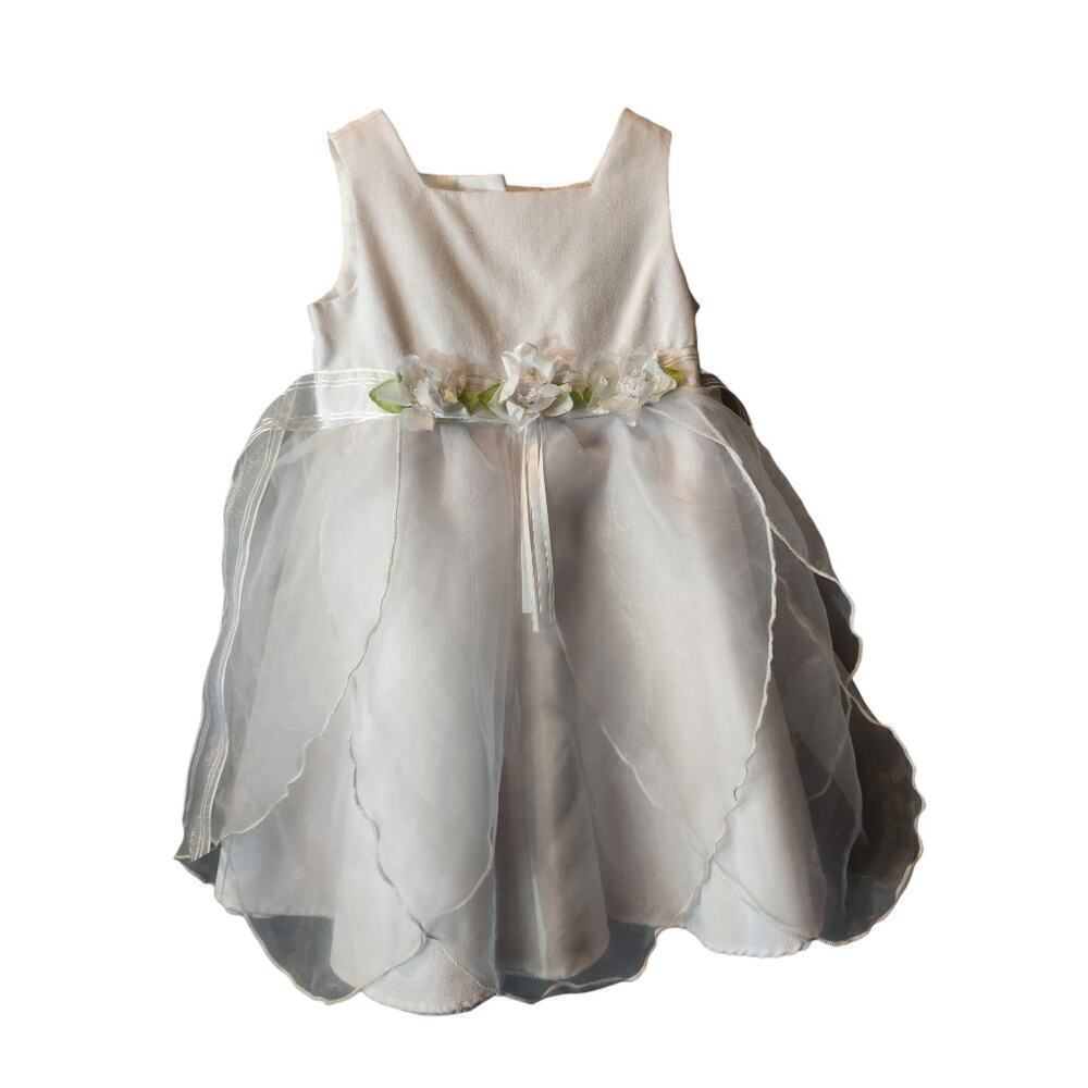 Younglands girl 4t white special occasion flower girl Pageant fairy dress
